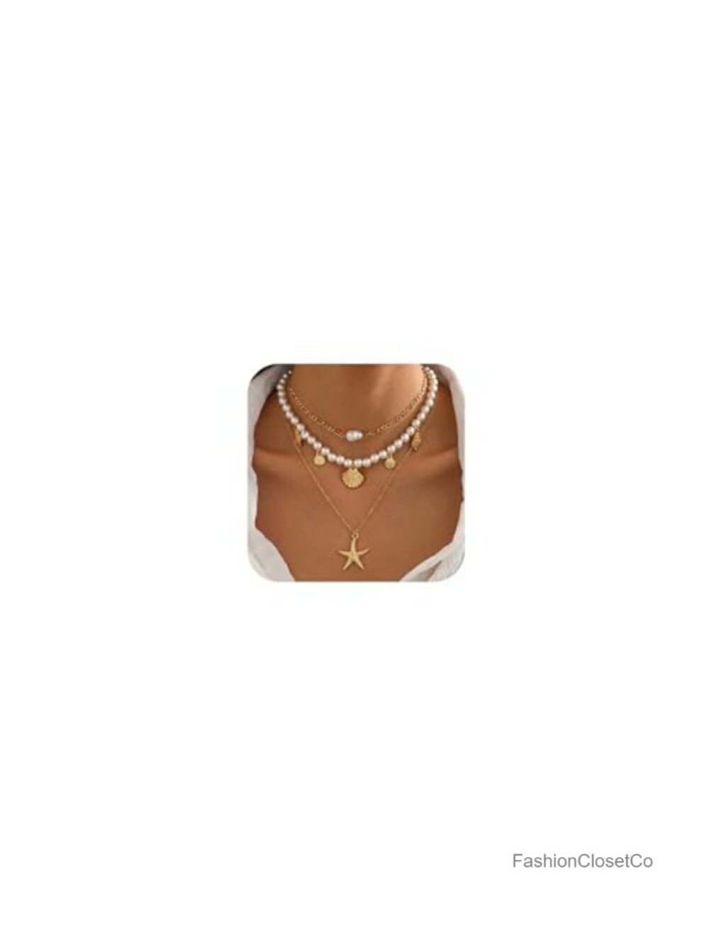 Shell Starfish Necklace Set Boho Beach Vacation Jewelry Women